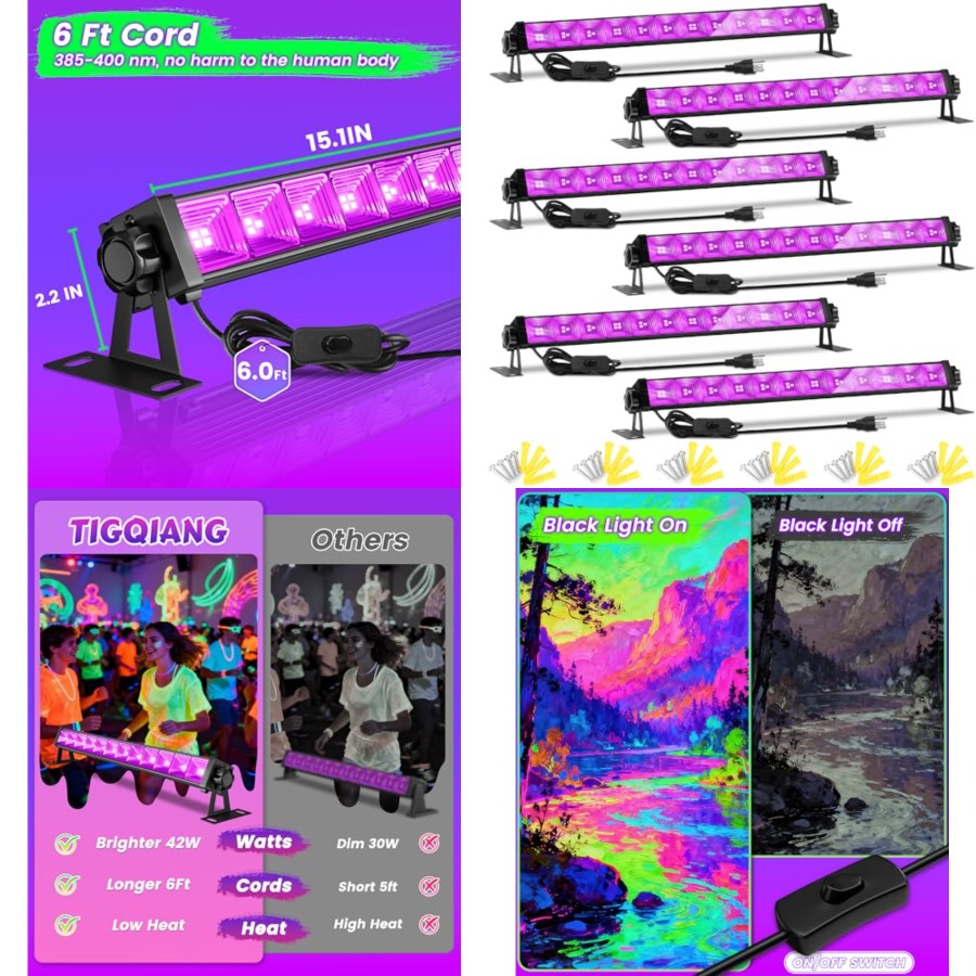 Party Supplies - Zestaw 4 szt. LED Black Light