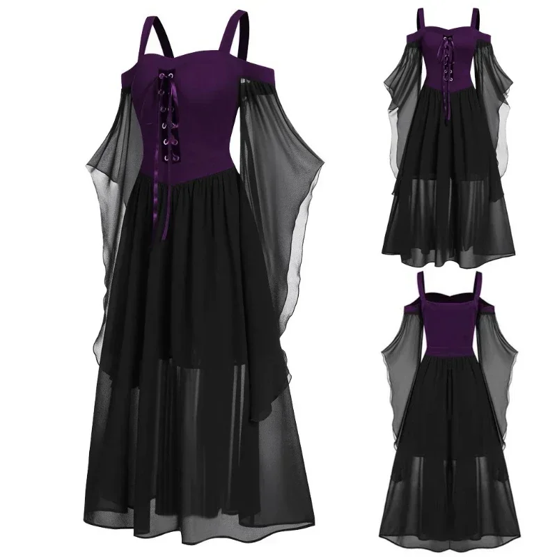 Medieval Renaissance Dress Women - Nowa Średniowieczna Sukienka Wiedźmy dla Kobiet