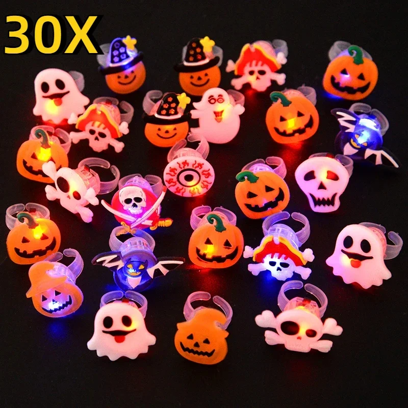 Glow In The Dark Party Glasses - Halloween świecące pierścionki kreatywne śliczne dyniowe