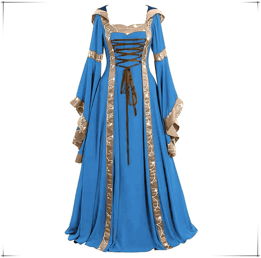 Medieval Renaissance Dress Women - Nowa damska średniowieczna gotycka sukienka maxi