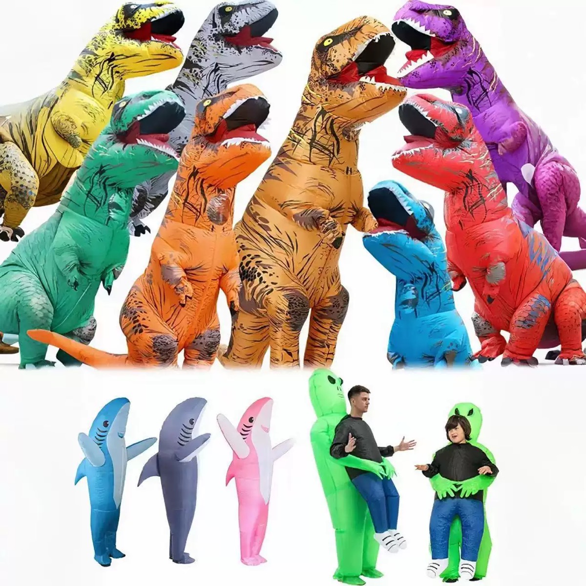 Inflatable Dinosaur Costume Adult - Nadmuchiwany kostium T-Rex dla dorosłych, unisex,