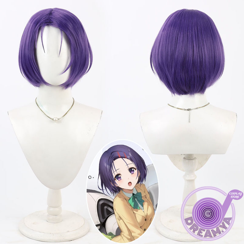 Anime Cosplay Wig Heat Resistant - Peruka Cosplay Sairenji Haruna Fioletowa Krótka