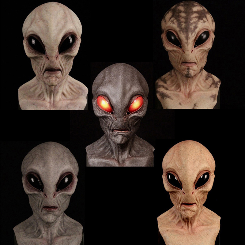 Latex Alien Mask Realistic - 1 szt., Maska Obcego - Realistyczna