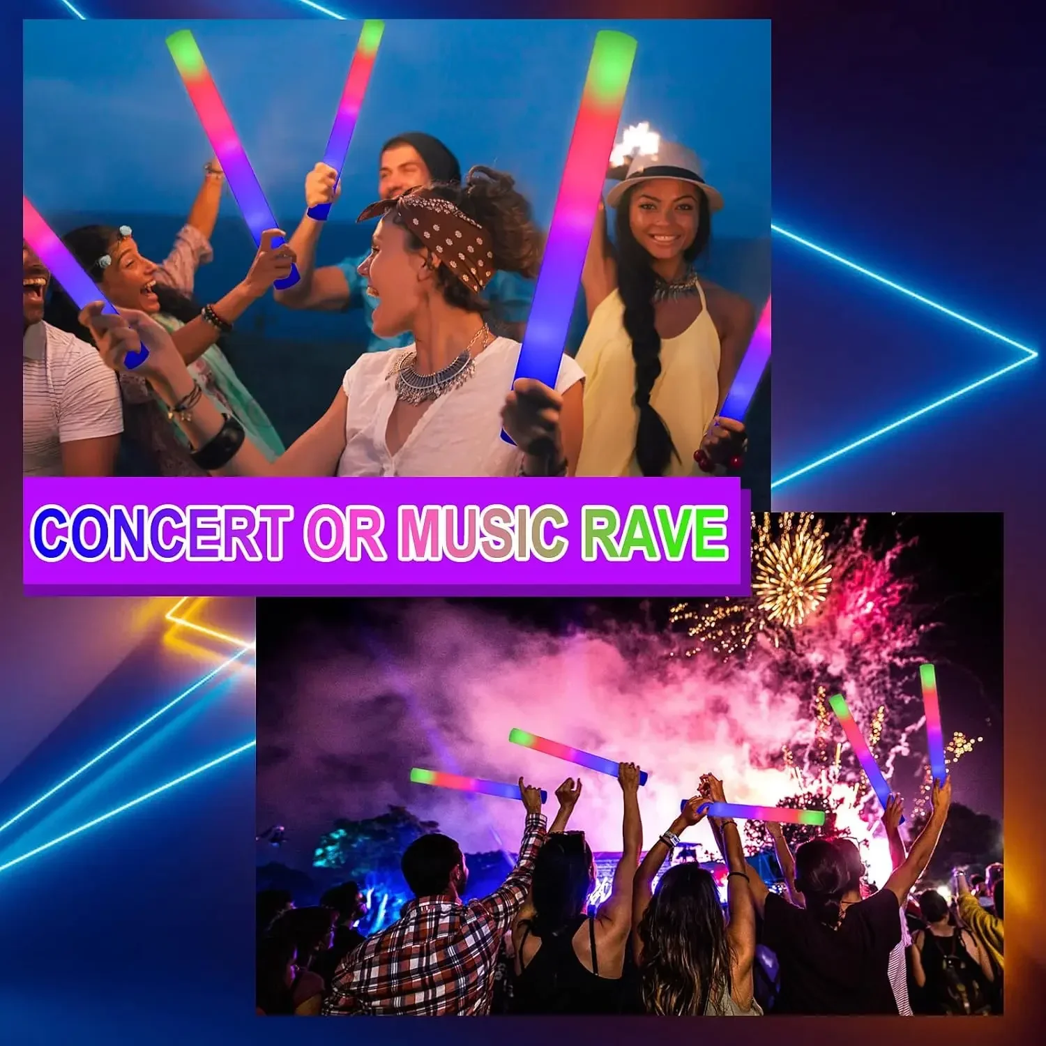 1Z-50PCS Świecące pałeczki pia – Flashing Led Foam Sticks Party recenzja i cena