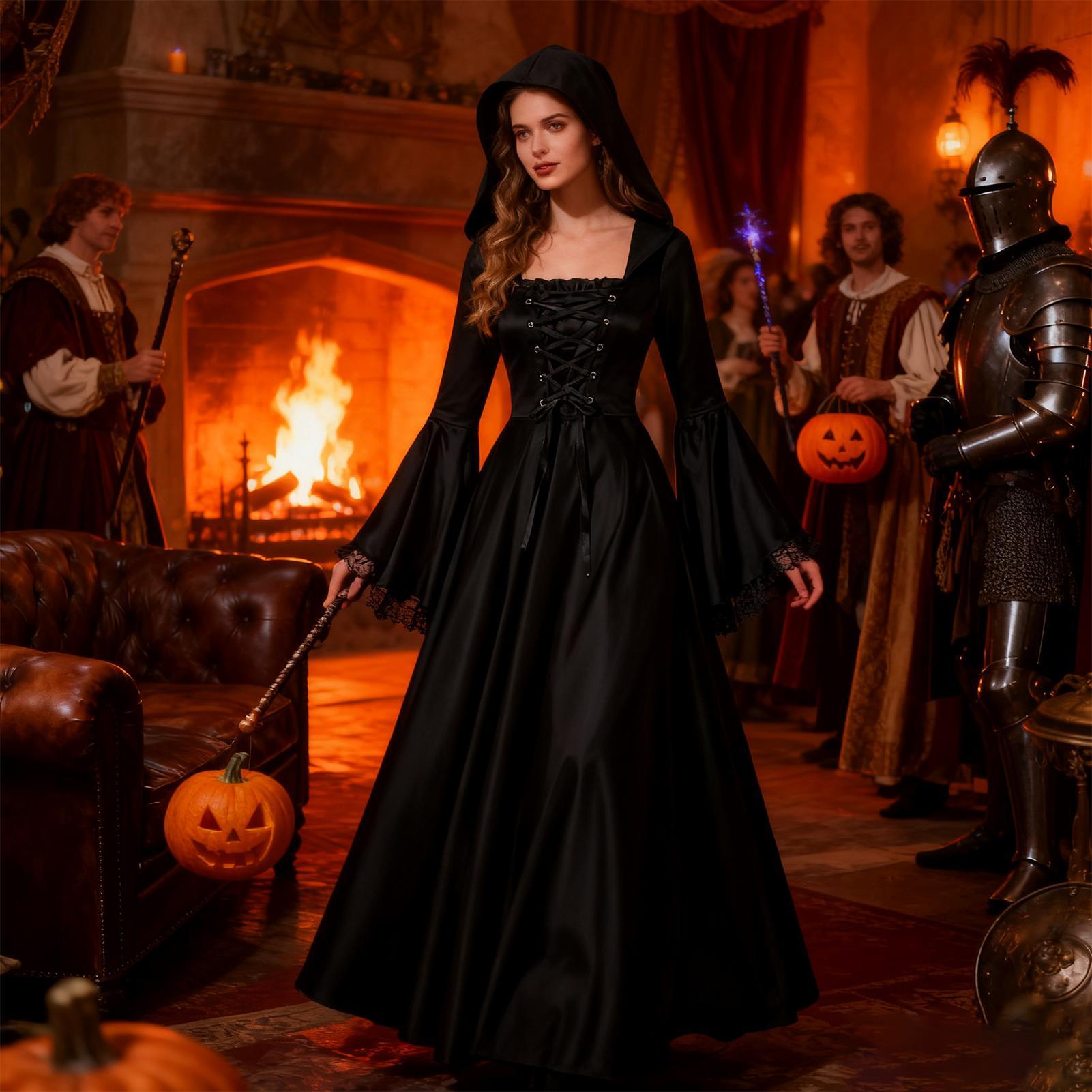 Kostium czarownicy na Hallowee – Medieval Renaissance Dress Women recenzja i cena