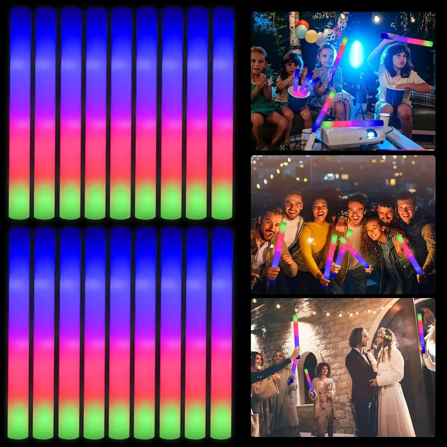 3Z-50PCS Świecące pałeczki pia – Flashing Led Foam Sticks Party recenzja i cena