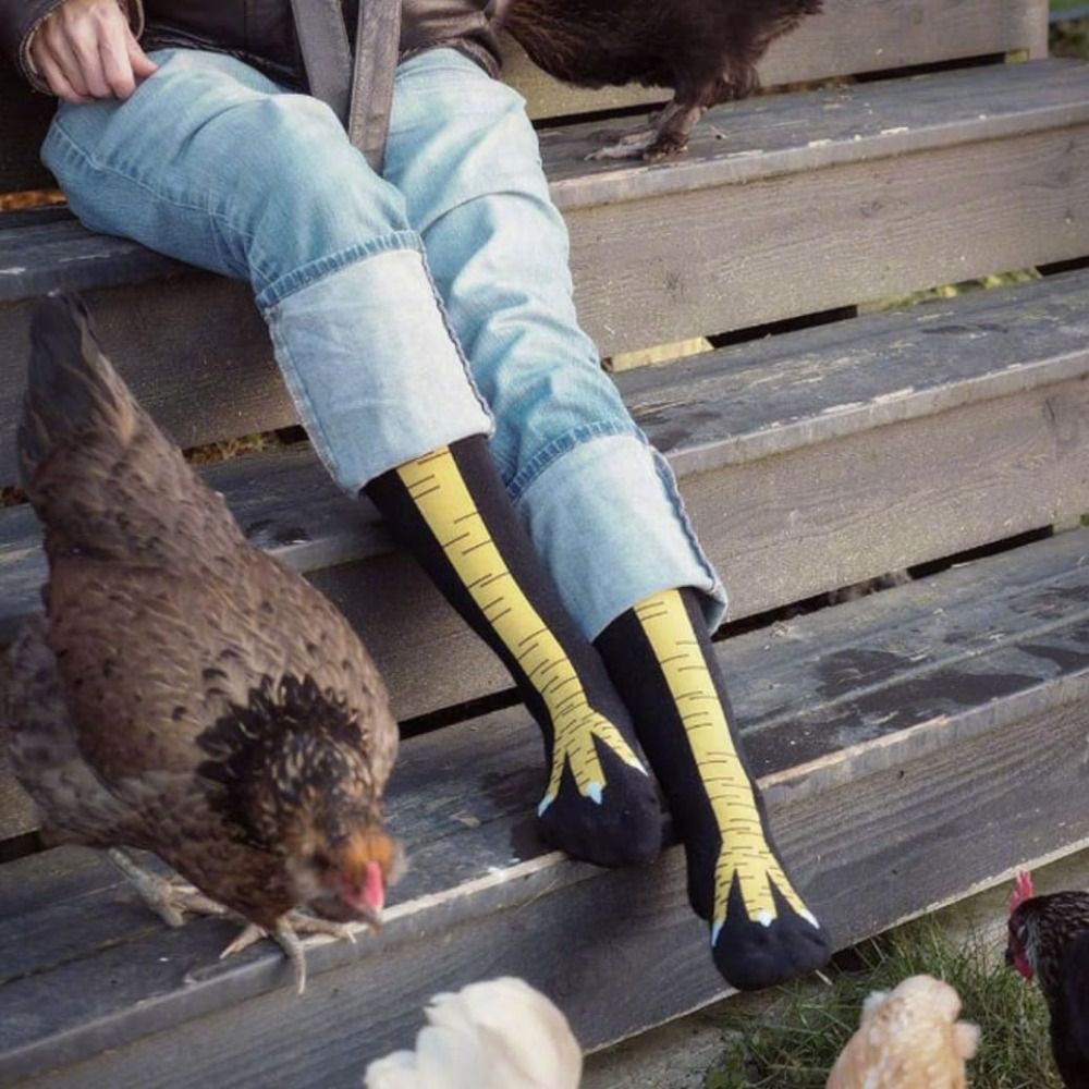 Nowość bawełniane wysokie rurk – Funny Chicken Leg Socks recenzja i cena