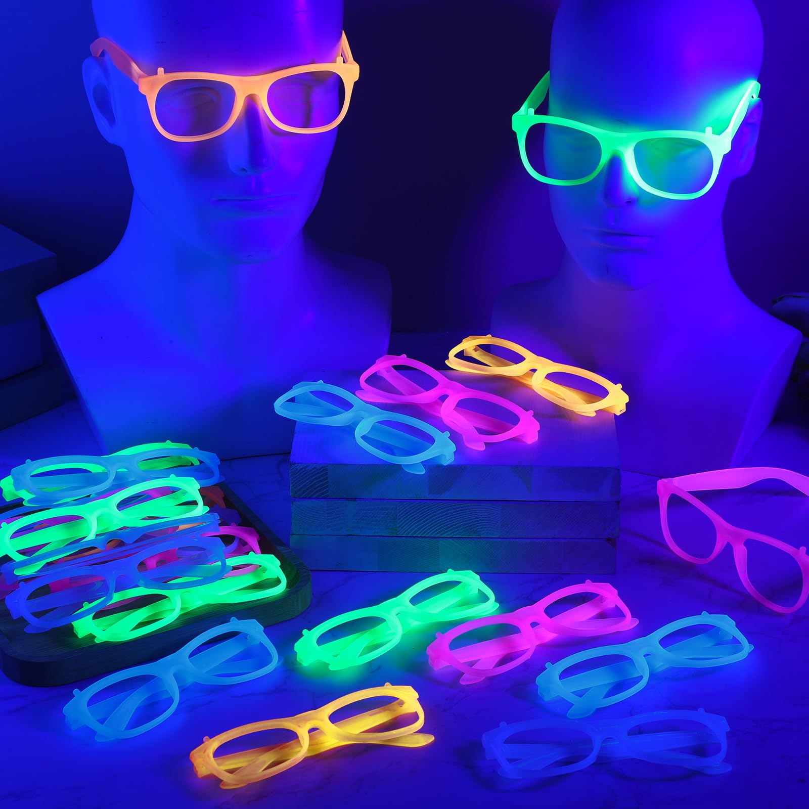 2/12 szt. Świecące w ciemności – Glow In The Dark Party Glasses recenzja i cena