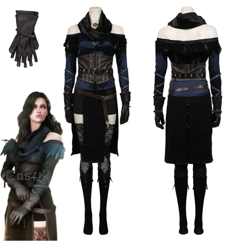 Yennefer Cosplay Fantazja Kost – Medieval Renaissance Dress Women recenzja i cena