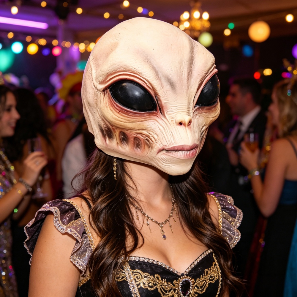 Maska Obcego na Halloween, Kos – Latex Alien Mask Realistic recenzja i cena