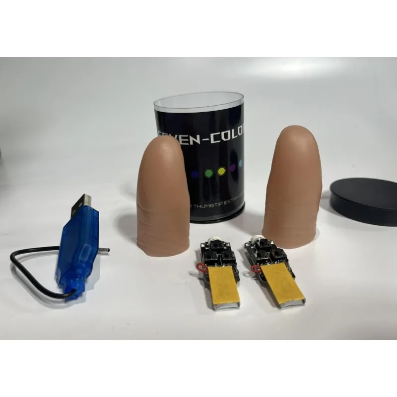 Siedem kolorów LED Light Końcó – Thumb Tip Magic Trick Set recenzja i cena
