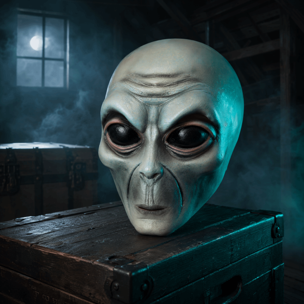 Maska obcej z lateksu, zielona – Latex Alien Mask Realistic recenzja i cena